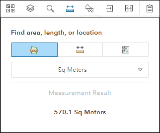Use the measure tool to find a location, or measure an area or length. Use the measure tool to find a location, or measure an area or length.